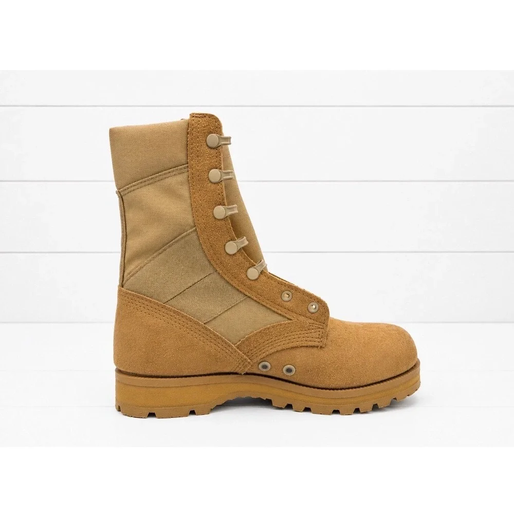 Altama Mens Army Combat Boots Hot Weather Tan Suede Vibram Tactical 10 R USA